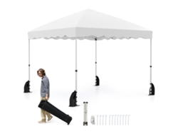 Tienda Plegable De Patas Rectas Costway Fácil De Transportar (3 X 3 M - Tela Oxford - Blanco)