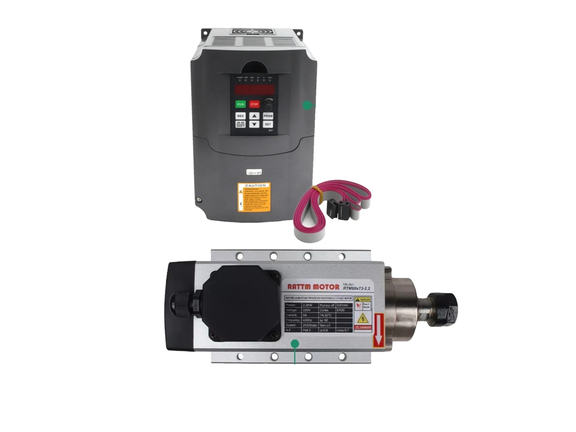 Motor de husillo cuadrado CNC, 24 000 RPM, sistema refrigerado por aire, con variador de frecuencia OEM