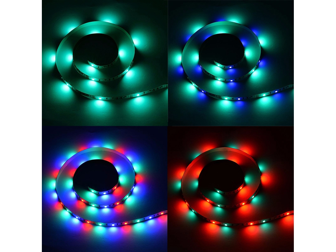 Tira De Led Rgb De 1 M Con 60 Led, Control Remoto Usb, Dc5v 6w, Ip65, Smd3528, Decoración Del Hogar Y Fiestas.
