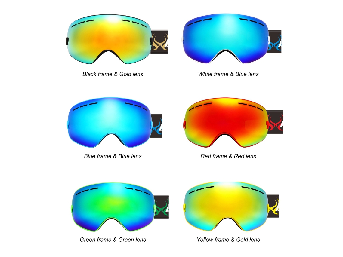 Óculos De Ski (proteção Uv, Anti-embaçante)