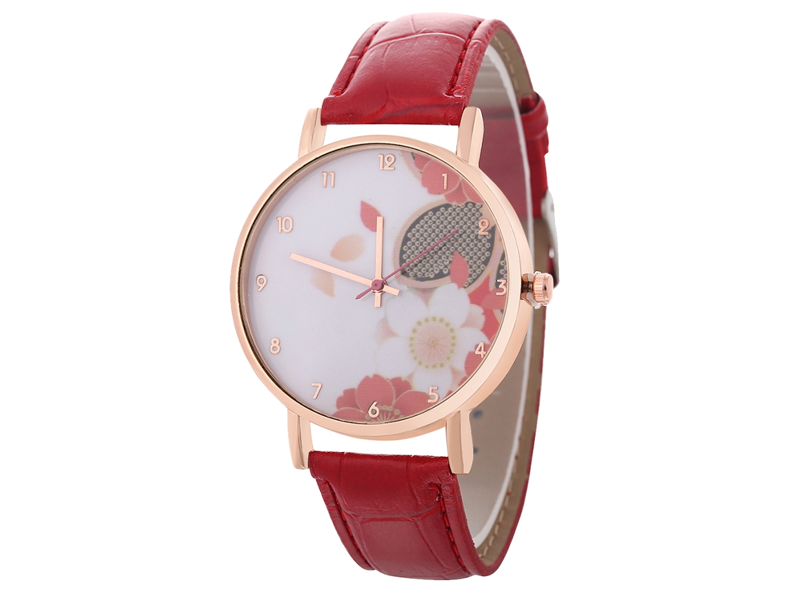 Reloj De Pulsera Unisex De Cuarzo Informal Para Parejas, Regalo Elegante Y A La Moda (rojo Brillante)