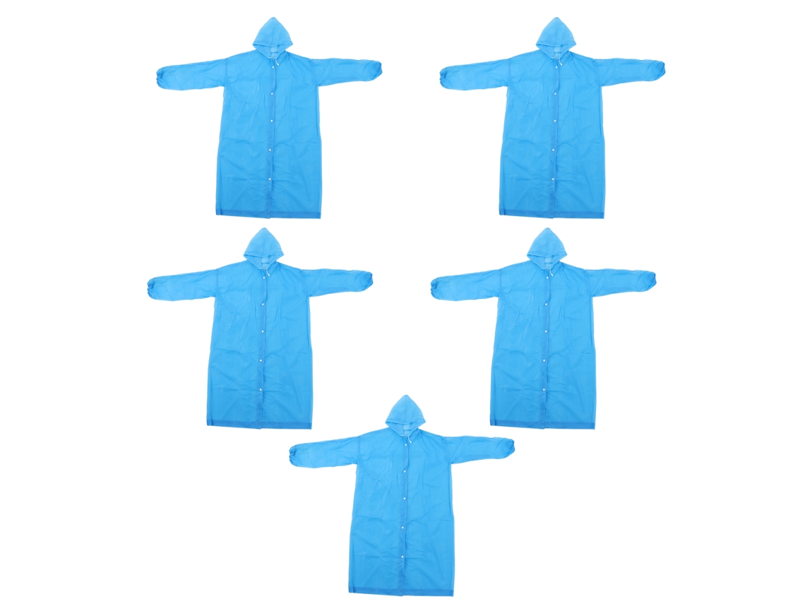 Impermeable De 5 Piezas Con Capucha, Eva Grueso, Secado Rápido, Reutilizable Para Adultos, Azul.