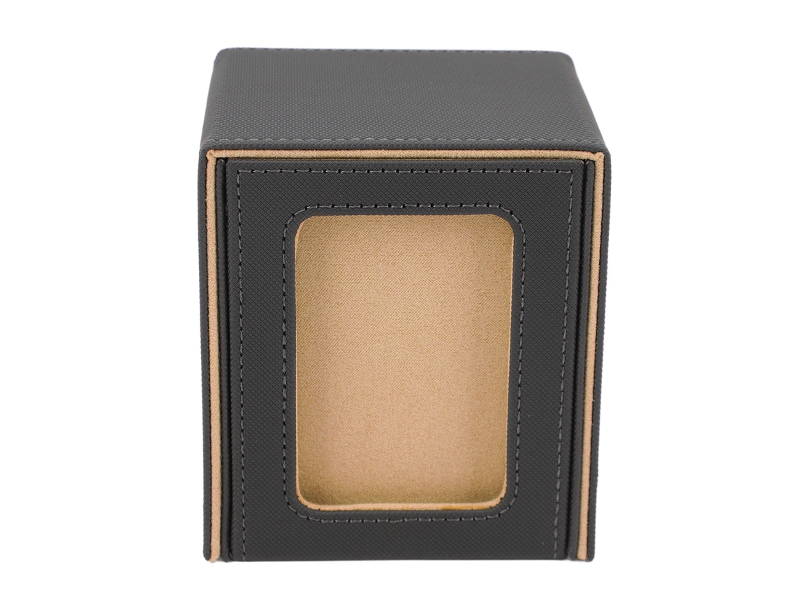 Caja De Piel Sintética Para Naipes Con Cierre Magnético Para 100 Naipes Color Caqui.
