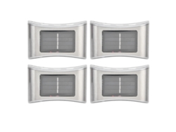 KOFIHETY Luces solares para exteriores, de acero inoxidable, para cercas y escalones, con iluminación automática (6 LED), resistentes a la intemperie, para pos