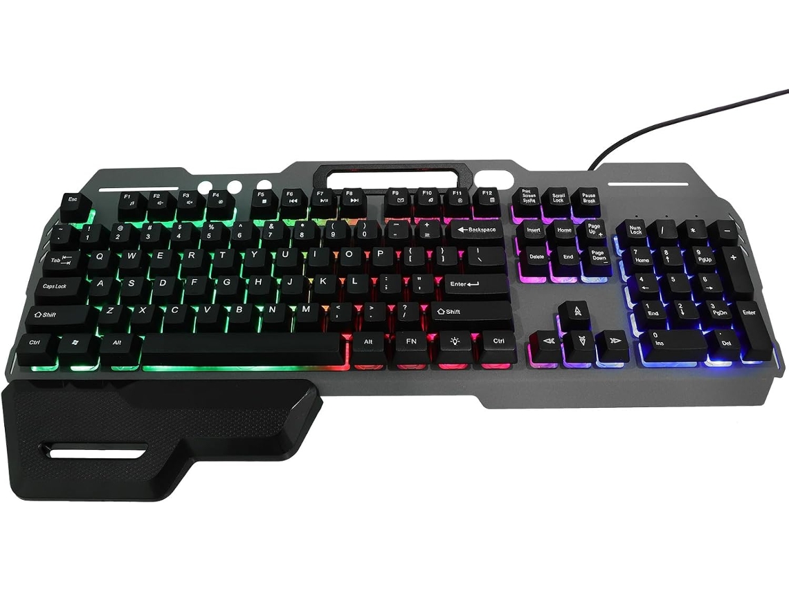 Teclado Usb Con Cable Y Retroiluminación Led, Tamaño Completo, 104 Teclas, Azerty.
