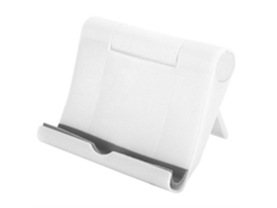 Soporte De Mesa Plegable Multifuncional Portátil Para Teléfonos Móviles Y Tabletas En Plástico Blanco.