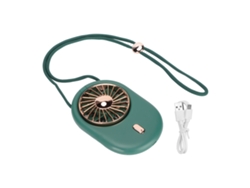 Abanico Para Cuello Recargable Por Usb, 3 Velocidades, Portátil, Colgante, De Mano, Flujo De Aire Vertical, Verde