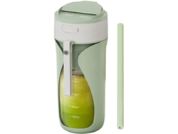 Licuadora portátil recargable Digitallab, 450 ml, con pajita y tapón (verde)