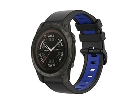 Correa De Reloj Inteligente Para Garmin Tactix 7 Pro, Correa De Reloj Deportivo De Silicona De 26Mm, Dos Colores, Negro Y Azul VENISYMLIS