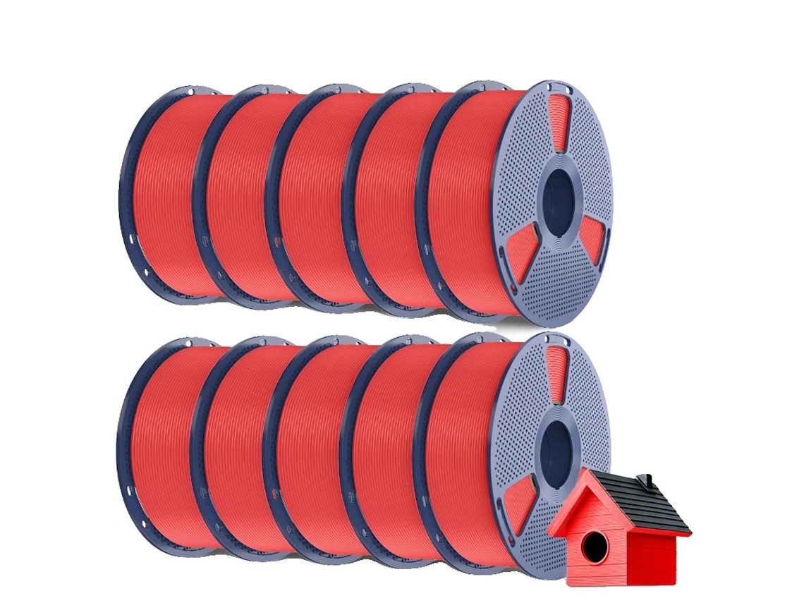 Filamento para impresora 3D, alta resistencia a la intemperie, calidad sin burbujas, color rojo OEM