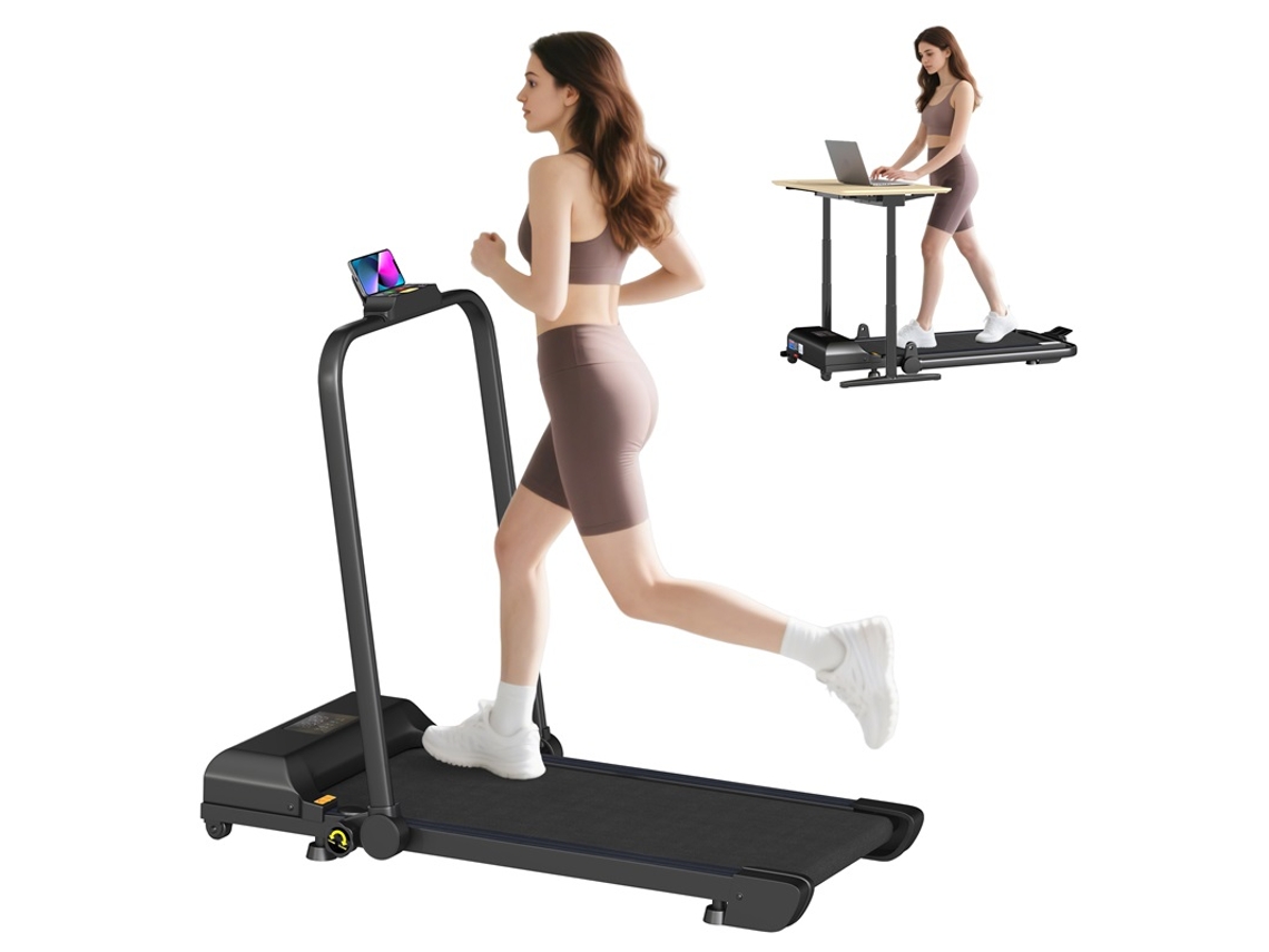 Cinta De Correr Plegable, 2,5 Cv, Luces Led, Velocidad De 10 Km/h, Mando A Distancia, Color Negro.