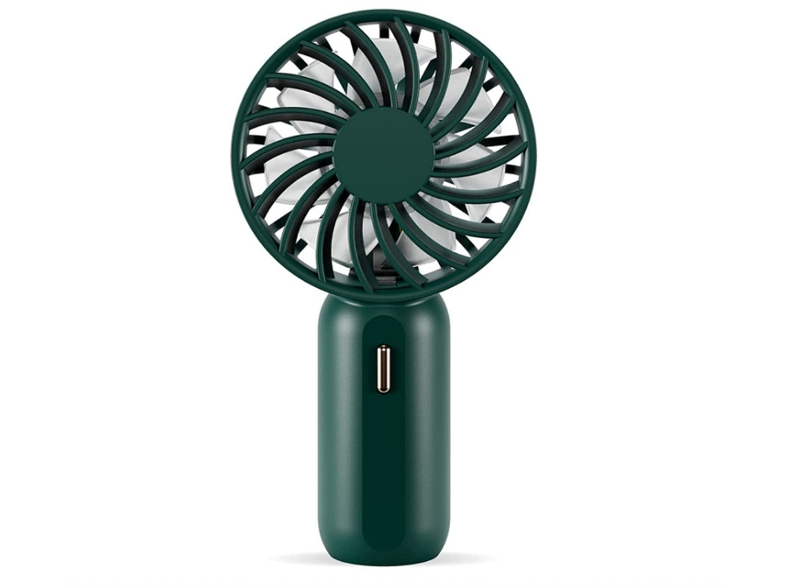 Mini ventilador portátil USB para exteriores, 3 velocidades ajustables, batería recargable Yizhood (verde)
