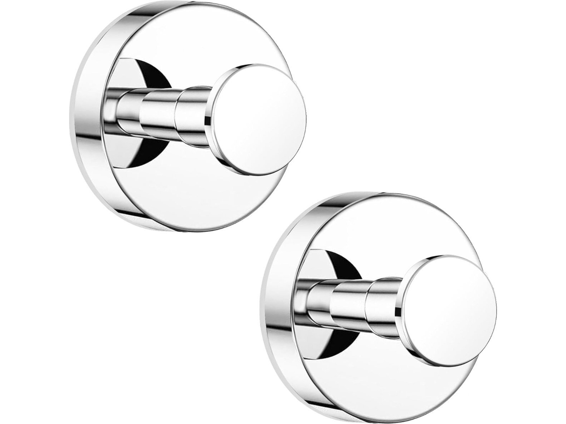 Ganchos Para Toallas - Ganchos - Soporte Para Toallas Con Ventosas - Acero Inoxidable - Juego De 2 - Ø 60 Mm - Plateado