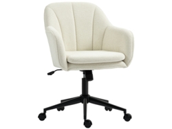 Silla De Oficina Y Tocador Beige Terciopelo, Respaldo Curvo Multiusos Dormitorio Y Salón