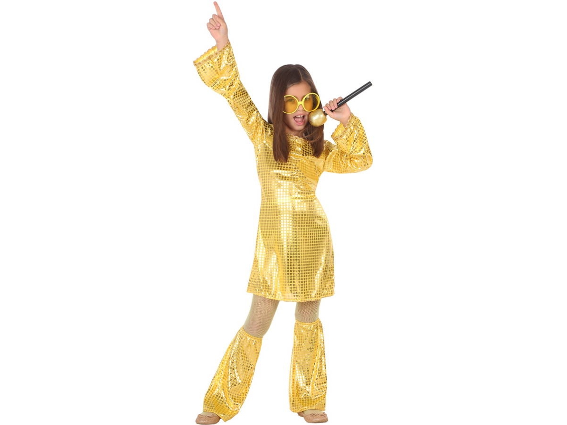 Disfraz de Niña DISFRAZZES Disco Dorado Infantil (Talla: 5 a 6 años)