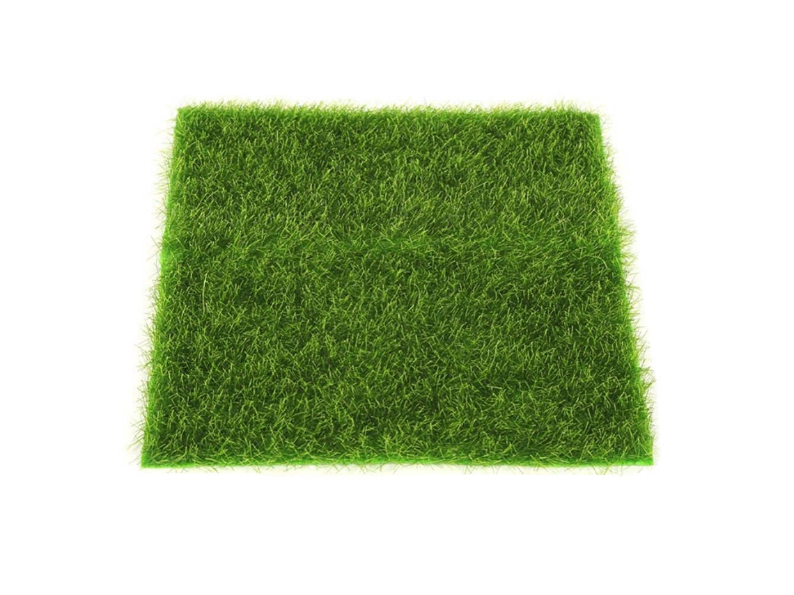 Grama Artificial Interlock Tile Jardim Bonsai Aquário Decoração Diy 15x15cm