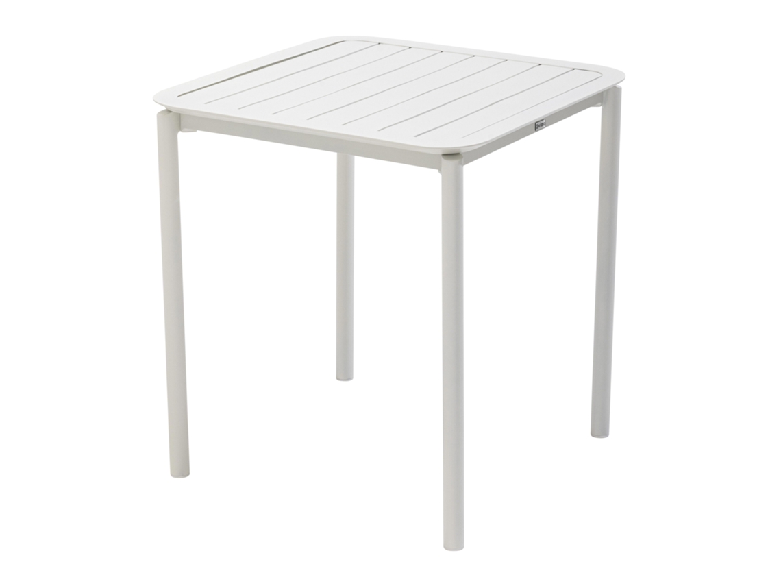 Mesa de jardín cuadrada apilable de 70 x 70 cm en aluminio