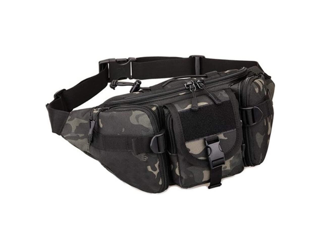 Riñonera táctica deportiva, impermeable, con sistema Molle y cremallera para actividades al aire libre, correr, viajar, ciclismo, camping