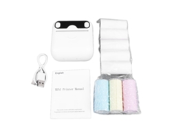 Impressora Mini Portátil Bluetooth Sem Tinta Para Documentos Anotações Questões Erradas Com 9 Rolos De Papel