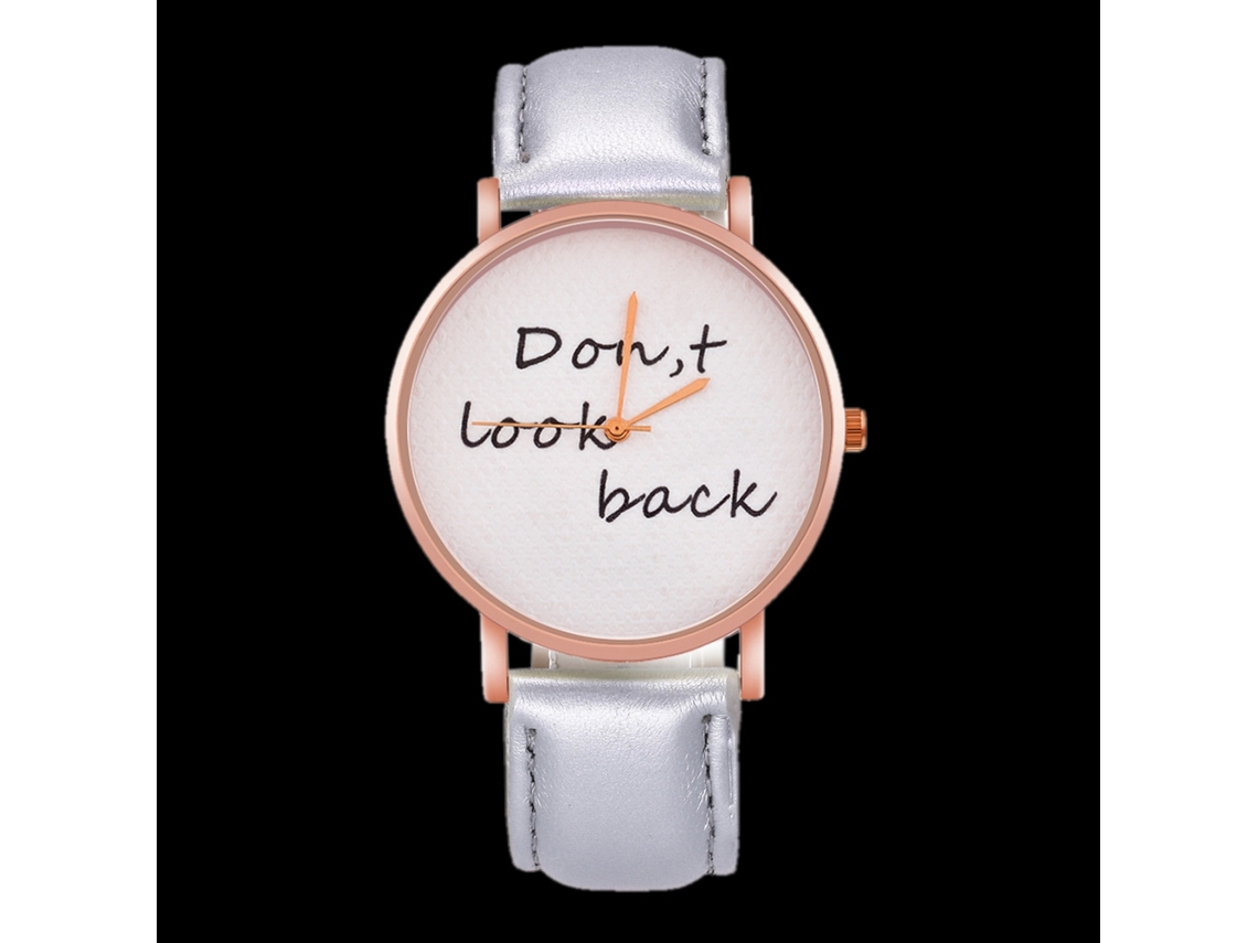 Reloj De Pulsera De Cuero Pu De Moda Para Parejas, Dial Redondo, Cuarzo (plata)