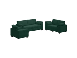 Maison Exclusive - Juego De Sofás Con Cojines 3 Piezas Terciopelo Verde Oscuro