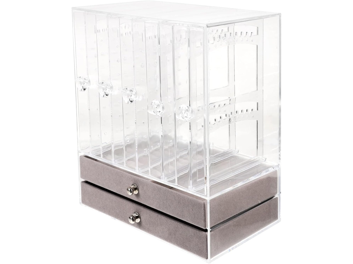 Caja De Almacenamiento De Joyas Transparente De Doble Capa, Organizador Colgante Para Collares...