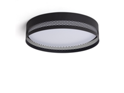 Plafón De Techo Led 40w Acero Saska L Preto Mate