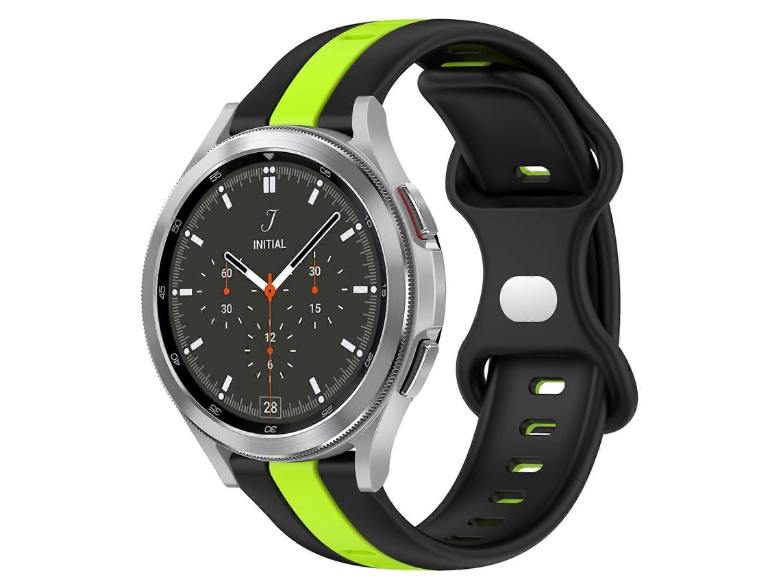 Pulsera de silicona bicolor con cierre de mariposa, de 20 mm, para Samsung Galaxy Watch 4 Classic.