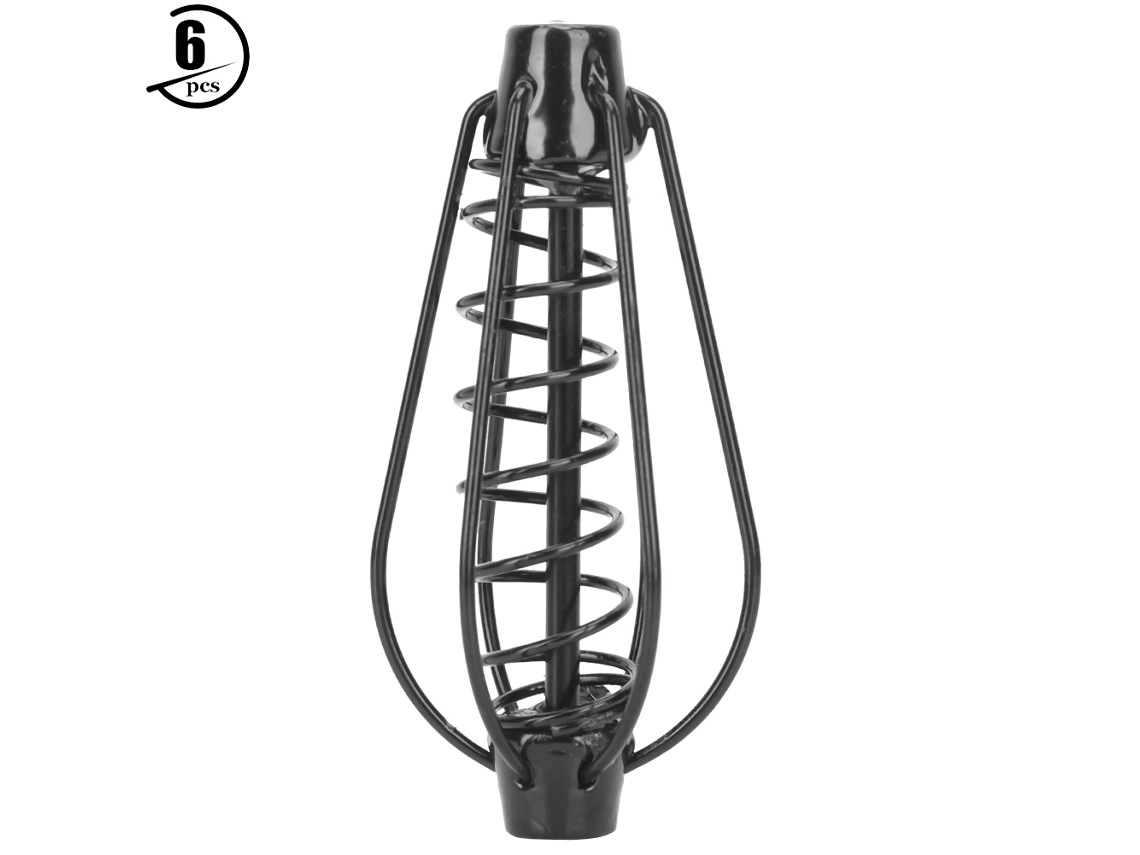 2026rebe-alimentador De Pesca Portátil Cesta De Cebo Metal Caja De Lureza Accesorios Pesca Negro 25g 6pcs