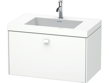 Lavabo para muebles DURAVIT Brioso c-bonded con base mural 80,0x48,0 cm 1 cajón sin rebosadero con banco para grifos 1 agujero para grifos