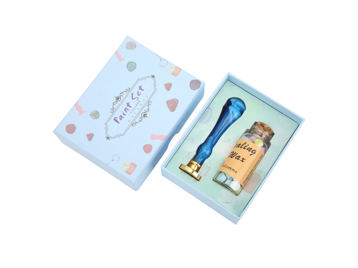 Juego De Sellos De Cera Con Patrón Claro Antirroto Embalaje Exquisito Para Sobres Tarjetas De Invitación Decoración Azul