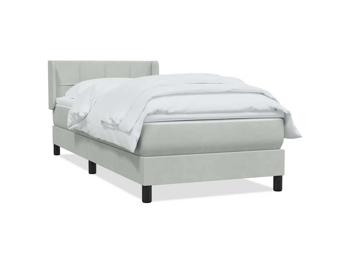Cama con somier VIDAXL de terciopelo gris (80 x 210 cm)