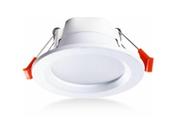Juego De 4 Focos Empotrables En Forma De D, Ip65, 5w, Luz Blanca Cálida, Redondos, De Plástico Blanco.