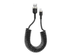 Cable de datos para coche, cable de carga retráctil con resorte, compatible con iPhone. Nostalgia88