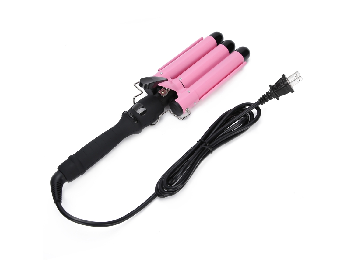 Plancha Rizadora De Pelo Triple Tubo Lcd 25mm/1in Herramienta De Peinado Eléctrico Enchufe Us