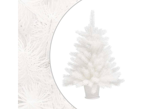 vidaXL Árbol artificial de Navidad con hojas realistas blanco 65 cm