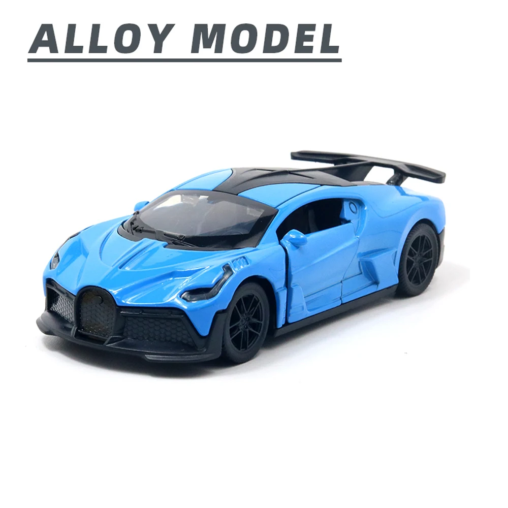 (azul) Modelo De Coche Deportivo A Escala 1:36 Fabricado En Metal Fundido A Presión Las Puertas Y El Capó Se Pueden Abrir.