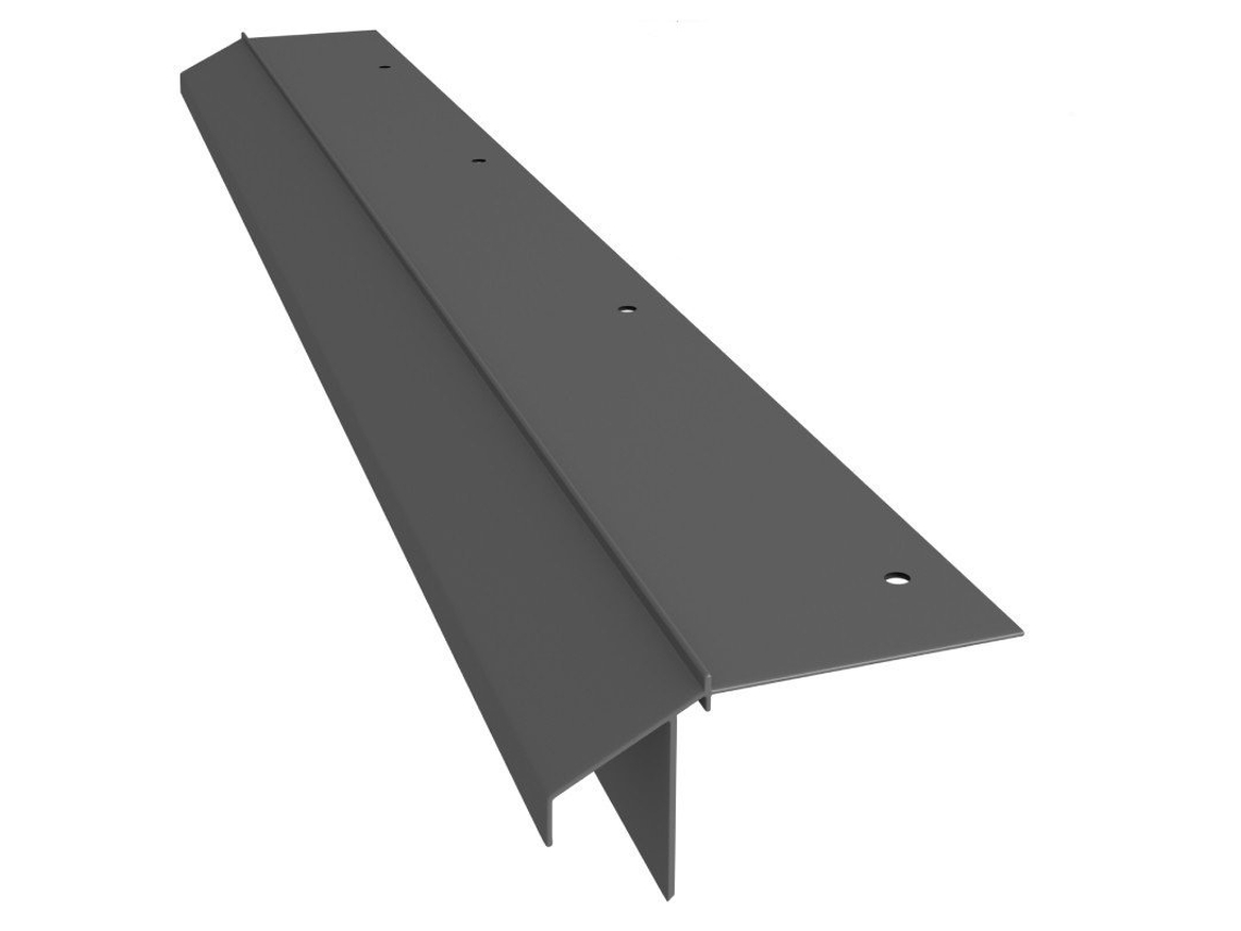 Perfil RENOPLAST de aluminio para aleros K10R 200cm Grafito Acabado de terrazas Suelos de resina Sistemas de drenaje de agua