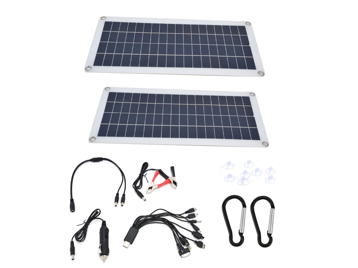Kit De Cargador De Panel Solar 2x10w De Silicio Monocristalino Usb Para Emergencias En Caravanas Y Barcos