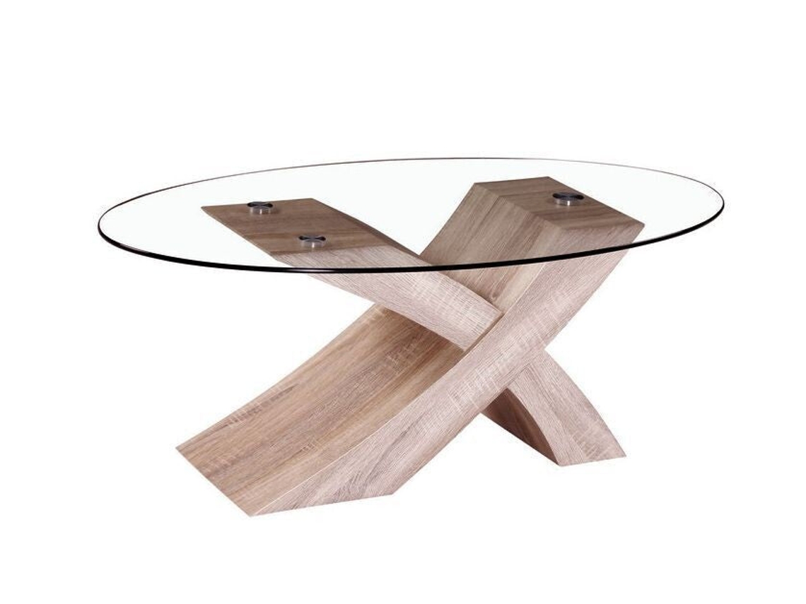 Mesa de Centro Lore de Cristal Templado, Cambria 110x60 cm SALDOSYSTOCKS