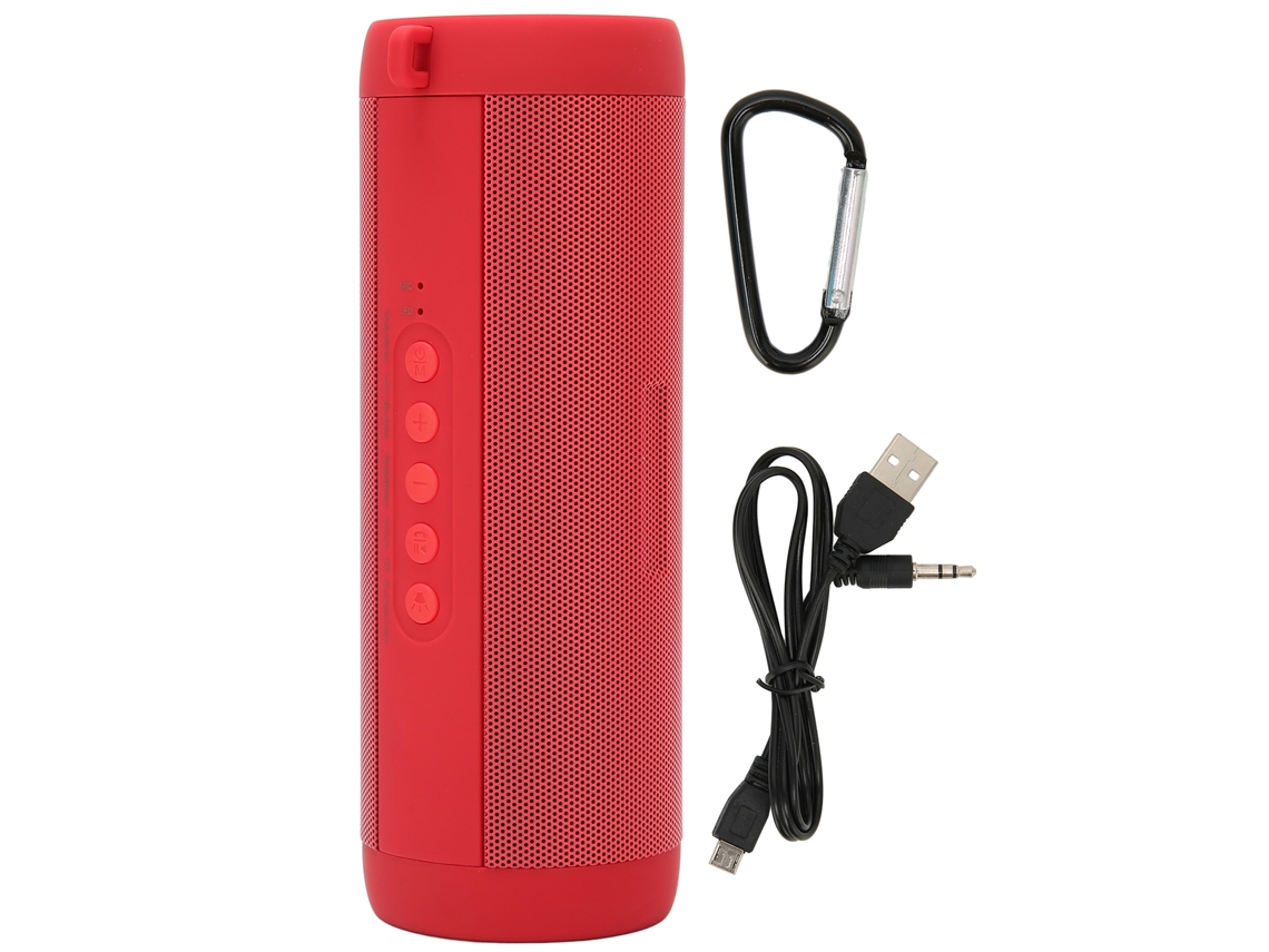 Altavoz Bluetooth Inalámbrico Impermeable Estéreo Portátil Con Linterna Rojo