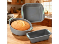 Juego De Tres Mini Moldes Para Pasteles Con Revestimiento Antiadherente, Especialmente Diseñados Para Su Uso En El Horno, Para La Elaboració