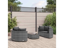 Conjunto de sofás de jardín de 5 piezas DKD Home Decor con cojines de mimbre gris