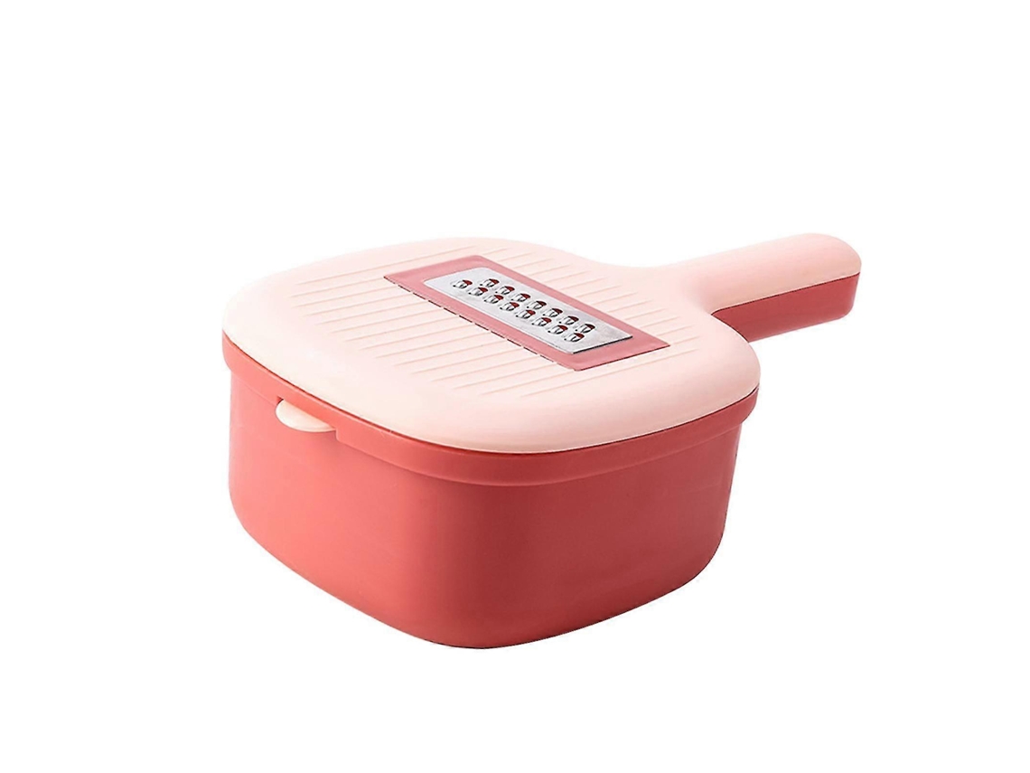 Picadora de verduras manual versátil: corta patatas y cebollas con seguridad. Rosa. Everley891