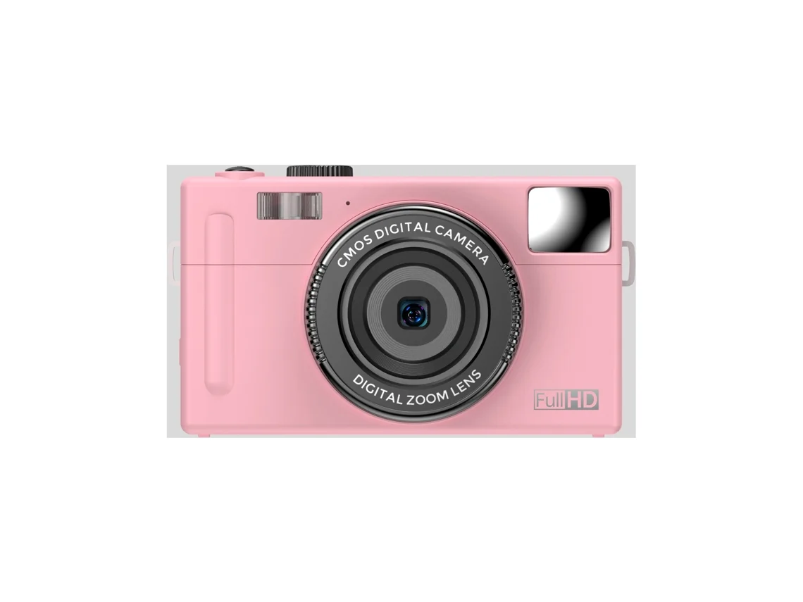 Cámara digital compacta 1080P 48MP Pantalla LCD de 3,0 pulgadas Enfoque automático Zoom digital 16x Antivibración Flash incorporado (rosa) IKIKSO