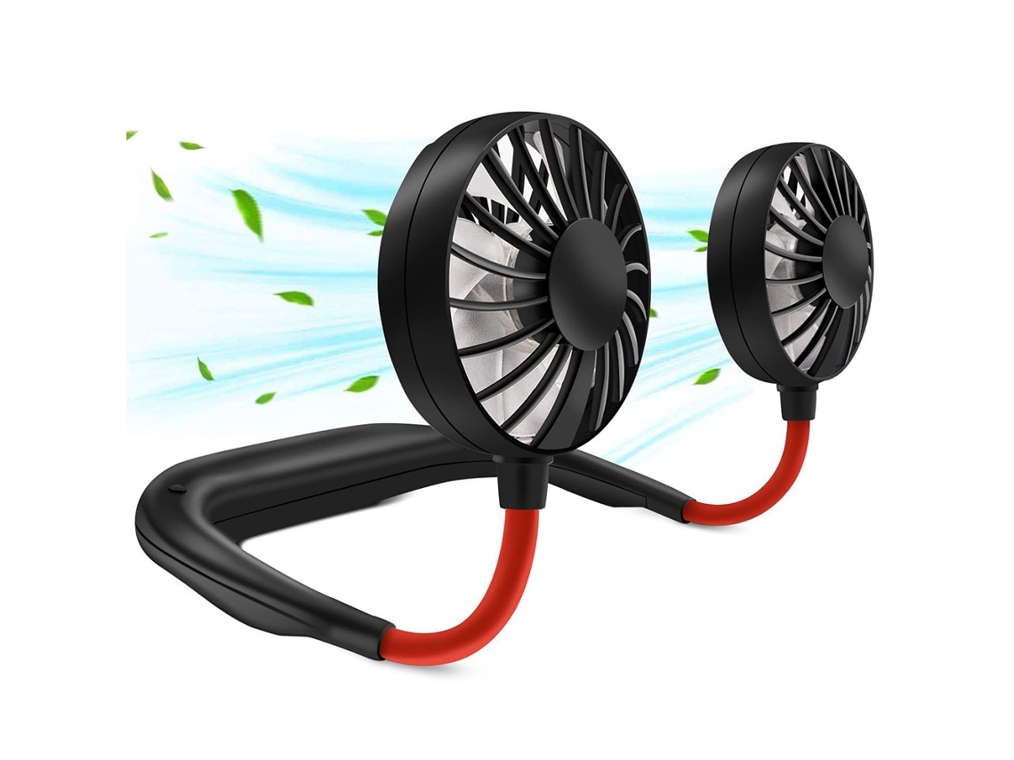 Ventilador de cuello USB, recargable, mini, para deportes y hogar MEOIRUERY