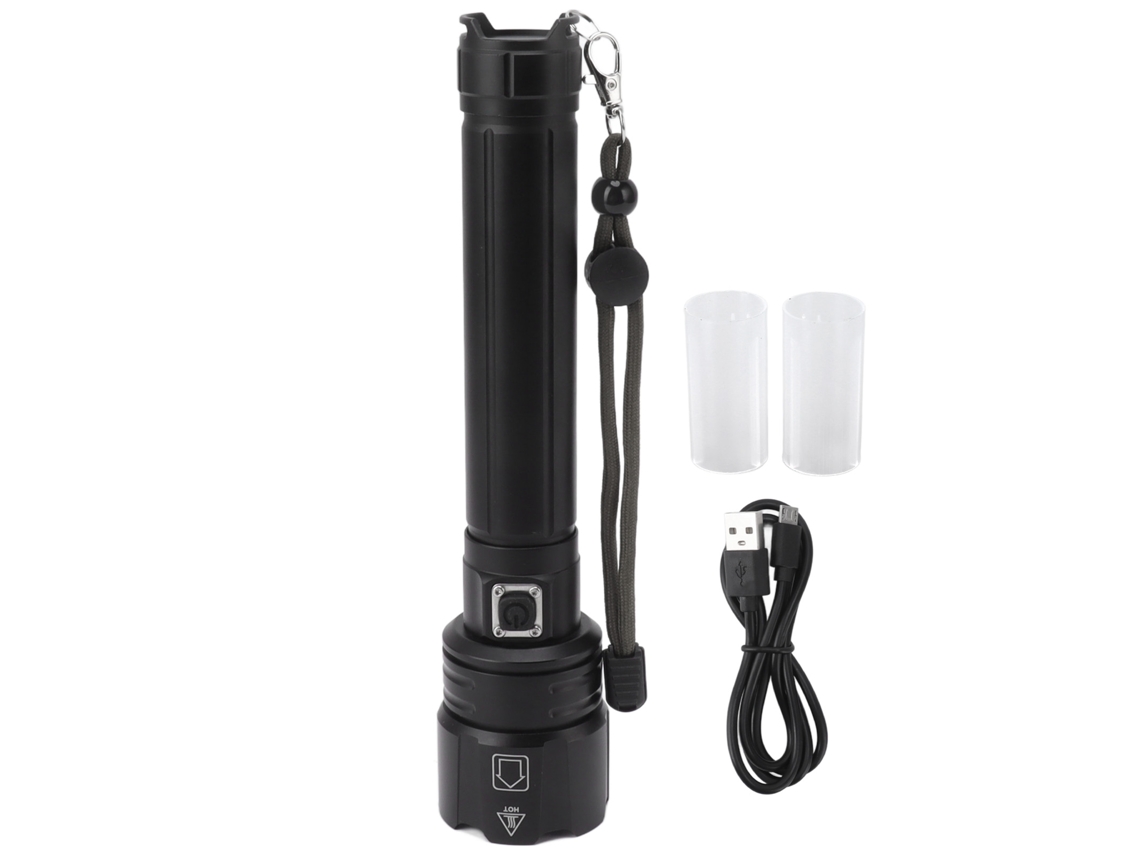 Linterna LED de 10000 lm, recargable por USB, portátil, con brillo ajustable CHABERLU