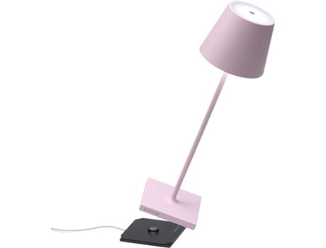 Lámpara de Mesa Poldina Pro Rosa LED recargable y regulable ZAFFERANO