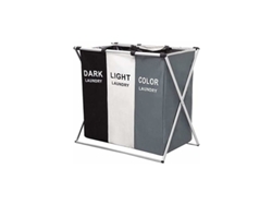 Cesta de ropa plegable con 3 bolsas extraíbles para el baño (155 l)