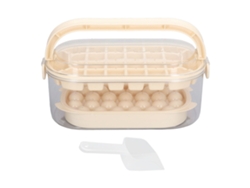 Bandejas Para Cubitos De Hielo Redondas Y Cuadradas Con Tapa Y Caja, 2 Niveles, 54 Cubitos.